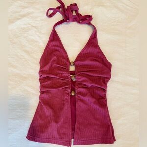 Moolala Dark Pink Raspberry Halter Neck Tank Top